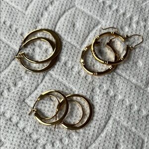 Elegant Gold Color Hoop Earrings Set